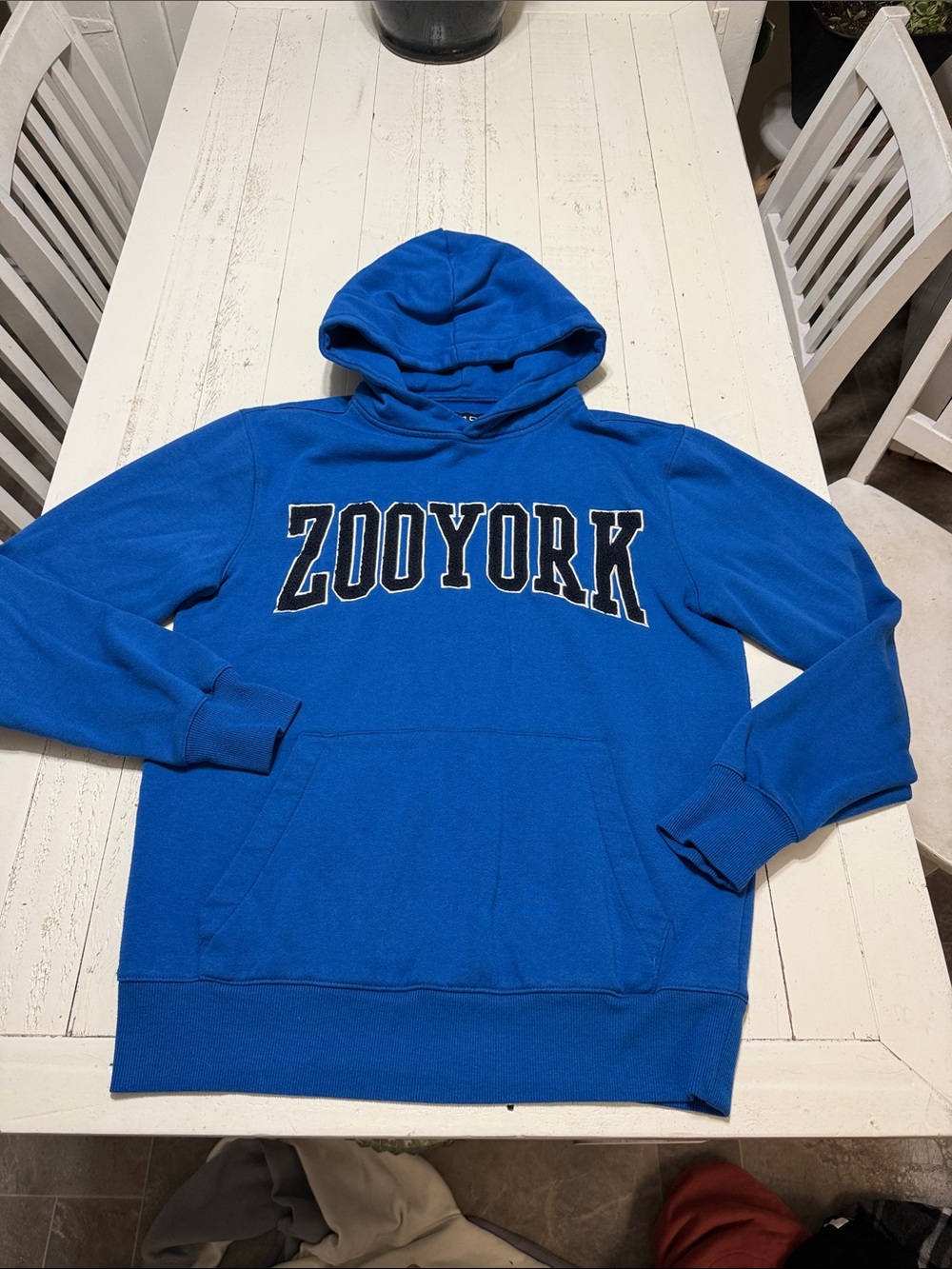 Y2K 90s Zoo York Men's skater royal Blue Pullover Hoodie Med